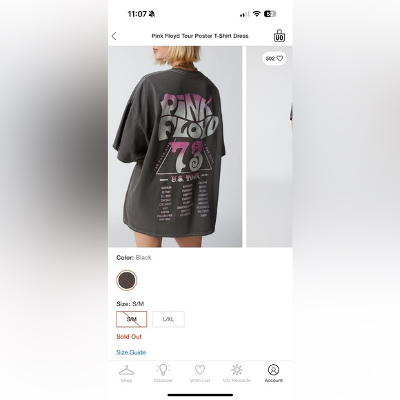 Urban Outfitters Oversized Pink Floyd Tee - Picture 3 of 4